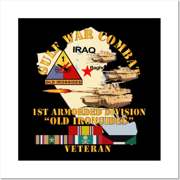 Gulf War Combat Armor Vet w 1st Armored Division Wall Art by twix123844